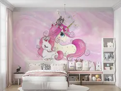 پوستر دیواری کودک طرح تک شاخ w11018600 - خرید با بهترین قیمت - والینو