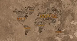 پوستر دیواری کافی شاپ طرح نقشه جهان W10064510 - خرید با بهترین قیمت - والینو