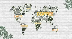 پوستر دیواری کافی شاپ طرح نقشه و قهوه W12017110 - خرید با بهترین قیمت - والینو