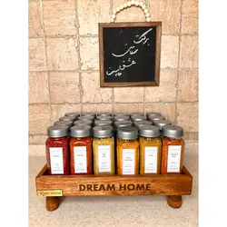 پک 24 عددی ادویه کاربردی با شیشه چهارگوش در پلاستیکی ادویه پاش