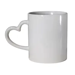 ماگ ساده دسته قلبی با چاپ طرح دلخواه