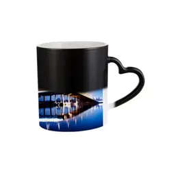 ماگ سخنگو حرارتی دسته قلبی با چاپ طرح دلخواه