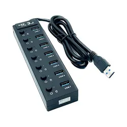 هاب 7 پورت کلید دار USB 3.0 کی نت مدل K-Net  /  H9