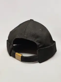 کلاه لئونی کتان طرح NY مشکی کد 8402