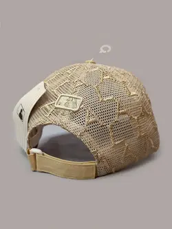 کلاه کپ توری کرم نگین دار LA لوکس کد 2223