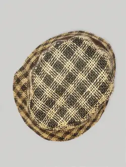 کلاه شاپو طرح چهارخونه جنس کنفی کد 9153