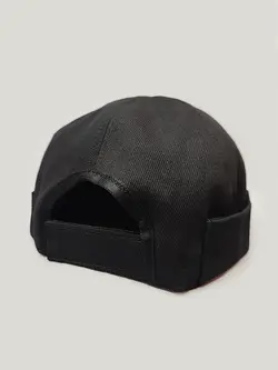 کلاه لئونی مشکی کتان طرح اسکلت کد 4223