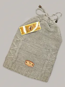 کلاه بافتنی شیطونی طوسی تو کرکی کد 8303