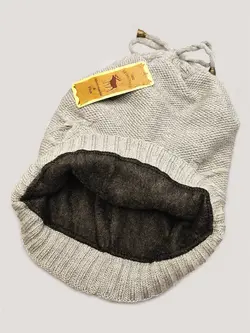 کلاه بافتنی شیطونی طوسی تو کرکی کد 8303