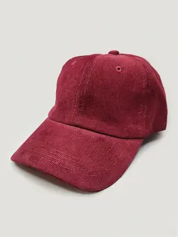 کلاه کپ ساده مخمل کبریتی زرشکی کد 1520