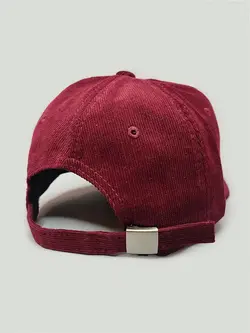 کلاه کپ ساده مخمل کبریتی زرشکی کد 1520