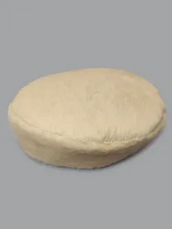 کلاه برت خزدار کرم لبه چرمی لاکچری کد 6939