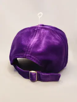 کلاه کپ مخمل شاین بنفش NY نگین دار کد 8227