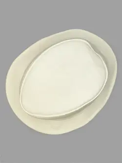 کلاه شاپو سفید کتان طزح ساده کد 8744