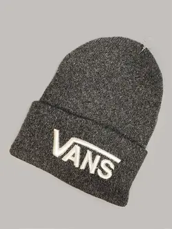 کلاه بافتنی ذغالی طرح Vans کد 7213