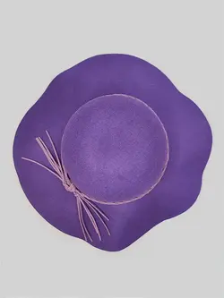 کلاه شهرزادی بنفش بند گره ای لبه 12 سانتی کد 2521