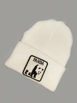 کلاه بافتنی سفید طرح پاندا Panda کد 8902