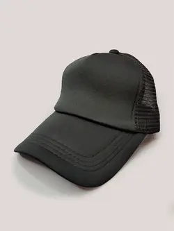 کلاه کپ مشکی ساده پشت تور وارداتی کد 3194
