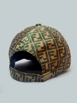 کلاه کپ برند فندی سبز و کرم لوکس کد 2292