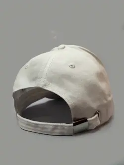 کلاه کپ سفید طرح ساده پشت سگکی کد 8424