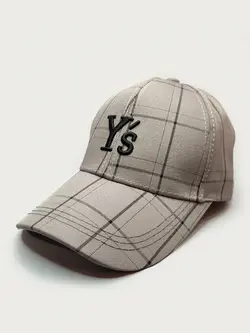 کلاه کپ چهارخونه طوسی برند Y's کد 5124