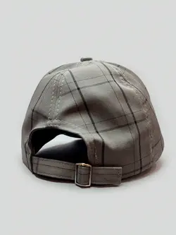 کلاه کپ چهارخونه طوسی برند Y's کد 5124