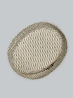 کلاه شاپو کتان کرم مدل دور کمربندی مشکی کد 1477