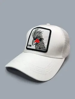 کلاه گورین سفید طرح پرنده PUNK کد 5085