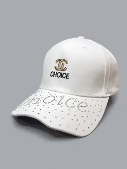 کلاه کپ نقاب دالبری نگین دار CHANEL سفید لاکچری کد 3424