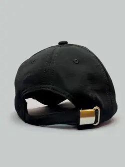 کلاه کپ کتان ریپس طرح مشکی ساده پشت سگکی کد 9310