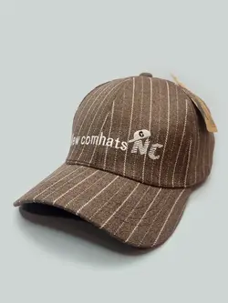 کلاه کپ قهوه ای لاکچری راه راه مدل NC وارداتی کد 4389