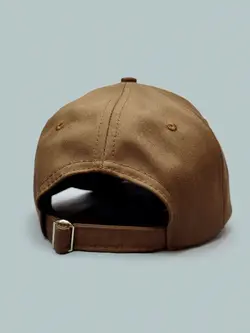 کلاه کپ کتان اورجینال ساده شتری پشت سگکی کد 1238