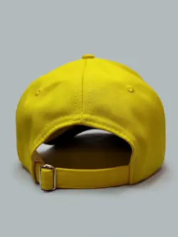 کلاه کپ کتان اورجینال ساده زرد پشت سگکی کد 1547