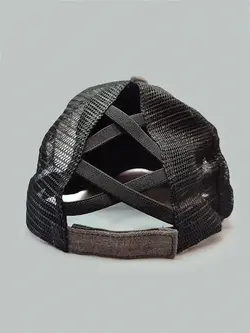 کلاه کپ ذغالی پشت توری جین زاپدار کد 8066