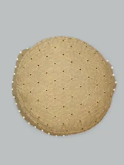 کلاه باکت رنگ کرم لبه مرواریدی سوزن دوزی لوکس کد 8485