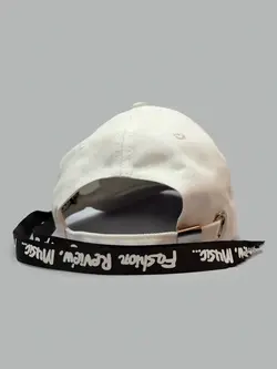 کلاه کپ کتان سفید مدل بند دار پشت سگکی کد 8808