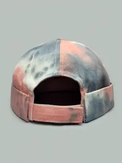 کلاه لئونی کتان مدل آبرنگی طوسی و گلبهی کد 1576