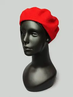 کلاه فرانسوی برت نمد پشمی رنگ قرمز کد 6154