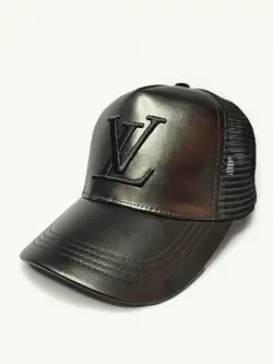 کلاه پشت تور چرم لویی ویتون Lv مشکی کد 9249