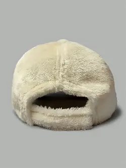 کلاه کپ خز دار طرح ساده سفید کد 9260