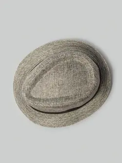 کلاه شاپو کتان رنگ طوسی کمربند دار کد 4192