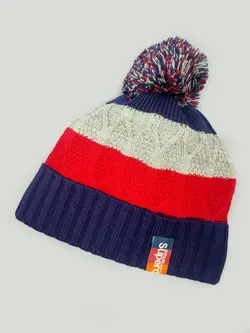 کلاه بافتنی سرمه ای Supreme مدل پوم دار کد 1876