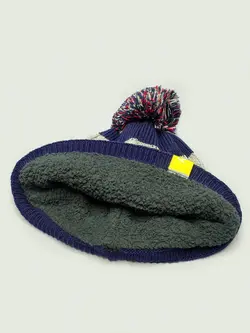 کلاه بافتنی سرمه ای Supreme مدل پوم دار کد 1876