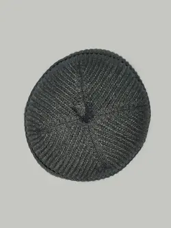 کلاه لئونی ریز بافت طرح ساده سرمه ای تیره وارداتی کد 6199