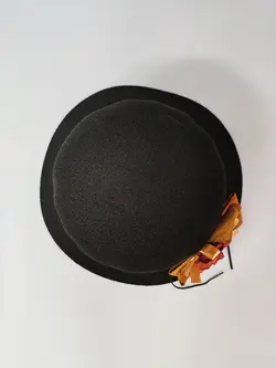 کلاه کلوش نمدی گلدار رنگ مشکی کد 6380