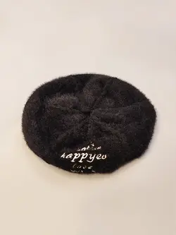 کلاه برت موهر مشکی طرح WDX کد 9338