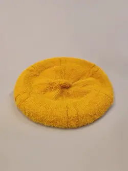 کلاه برت موهر خردلی طرح Smile کد 7966