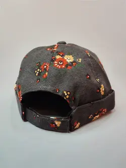 کلاه لئونی نوک مدادی طرح گل کد 3748