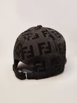 کلاه بیسبالی لمه دار مشکی Fendi کد 5485