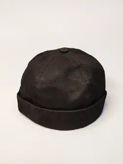 کلاه لئونی مشکی کتان کد 3527